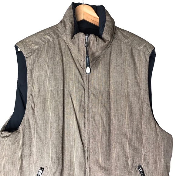 Eddie Bauer Down Vest Jacket Reversible Striped Pattern Warm Coat Men's Large - Picture 7 of 12